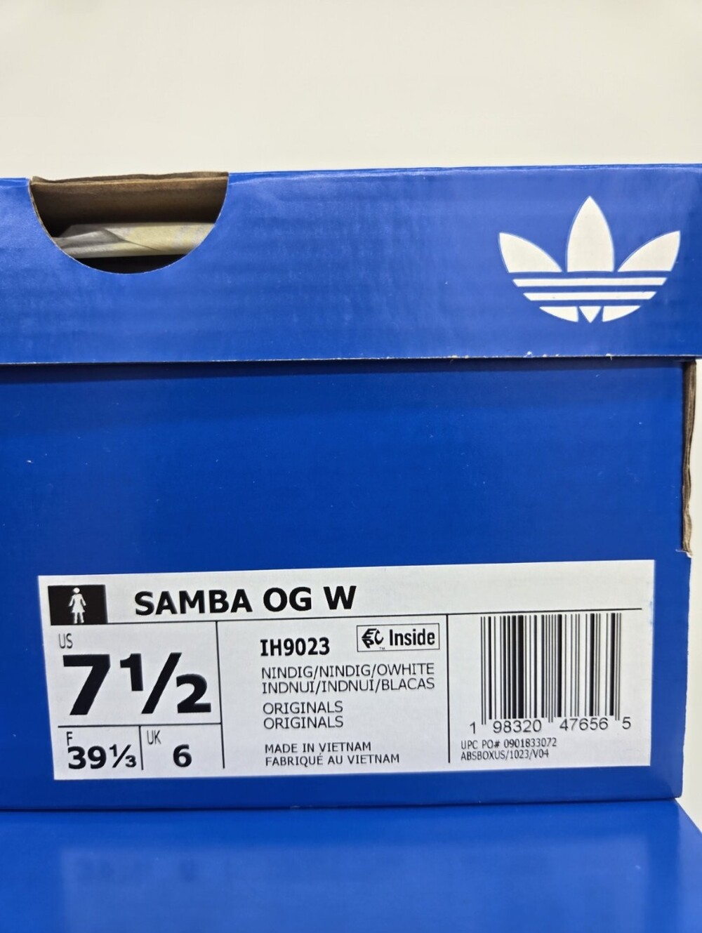 Adidas Samba OG Women's Night Indigo Off White Sneakers IH9023 Size 7.5 NWT - Picture 8 of 8